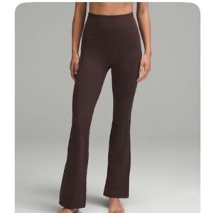 High-Waist Brown Flare Leg Yoga Pants